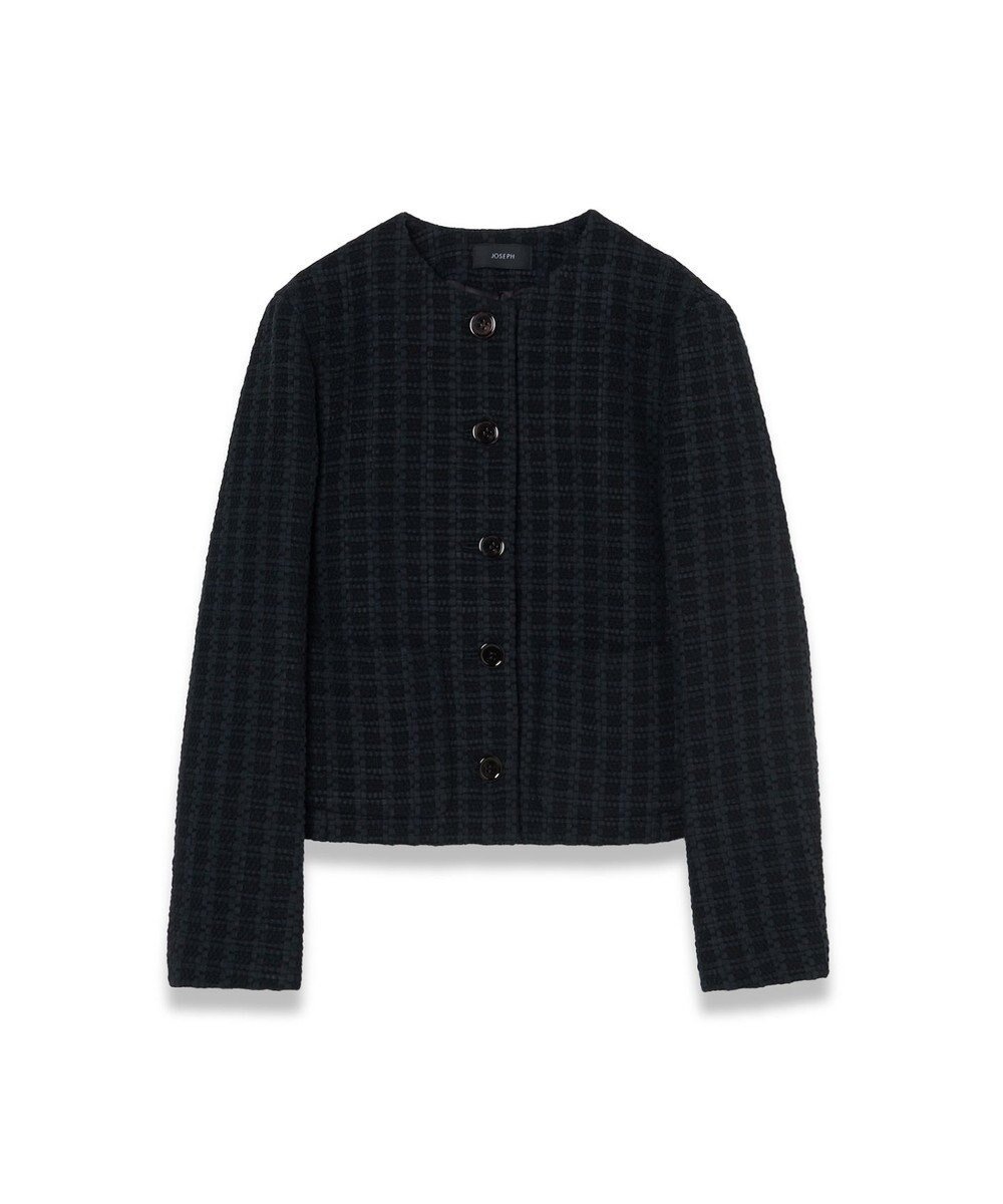 【ジョゼフ/JOSEPH】の【WEB OUTLET限定】ツイスティングツウィード ノーカラージャケット 人気、トレンドファッション・服の通販 founy(ファニー) 　ファッション　Fashion　レディースファッション　Fashion for Women　アウター　Coat / Outerwear Collection　レディースジャケット・軽アウター　Jackets　ノーカラージャケット / シンプル上品コーデ　Collarless Jackets　アウトレット　Outlet / Clearance　コンパクト　Compact, Small Size　ショート　Short, Short Length　ジャケット　Jacket, Outerwear　ツイード／ツィード　Choker, Choker Necklace　パッチ　Patch, Appliqué　フェミニン　Feminine, Girly　フロント　Front, Front Design　ポケット　Pocket, Pocket Detail　リラックス　Relax, Relaxed Fit　夏　Summer　春　Spring　S/S・春夏　SS, Spring/Summer, Warm Season　 other-1|ID: prp329100004666694 ipo3291000000033751552