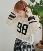 【ウィゴー/WEGO】のナンバリングメッシュショートニット ブラック|ID: prp329100004666763 ipo3291000000033751835