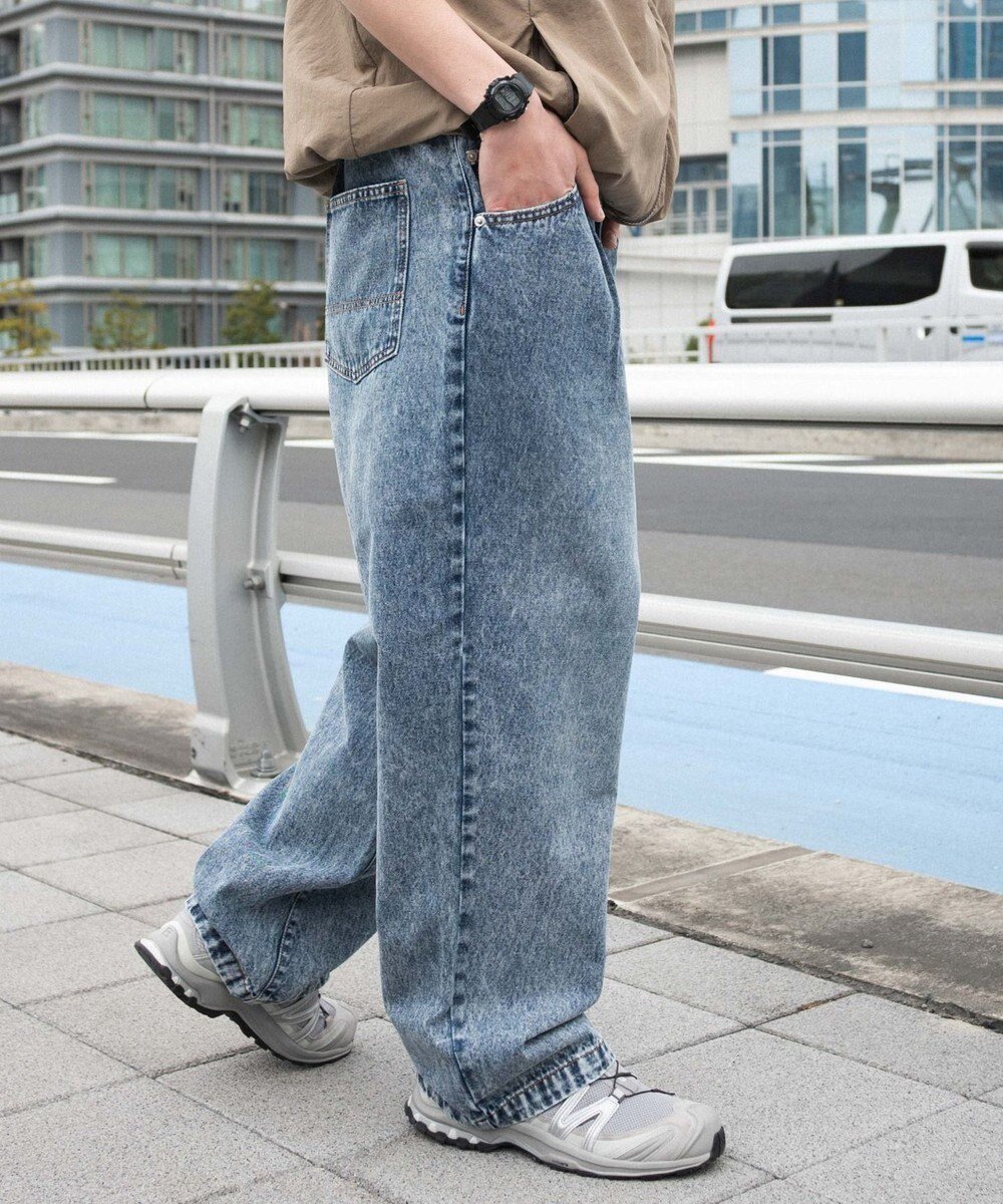 【ウィゴー/WEGO】の【ユニセックス着用ITEM/SMLサイズ展開】ルーズテーパードデニムパンツ インテリア・キッズ・メンズ・レディースファッション・服の通販 founy(ファニー) 　ファッション　Fashion　レディースファッション　Fashion for Women　パンツ　Pants & Trousers　デニムパンツ・ジーンズ・美脚デニム　Denim Jeans & Pants　春　Spring　秋　Autumn　シンプル　Simple, Minimal　スピンドル　Spindle, Drawcord　スマホ　Smartphone, Mobile Device　テーパード　Tapered, Tapered Pants　デニム　Denim, Jeans Material　トレンド　Trend, Trending Now　バランス　Balance, Style Balance　ビッグ　Big, Oversized　ルーズ　Loose, Oversized　冬　Winter / This Winter　S/S・春夏　SS, Spring/Summer, Warm Season　プチプライス・低価格　Affordable / Budget Price　夏　Summer　デニム中濃加工色|ID: prp329100004666810 ipo3291000000033752031