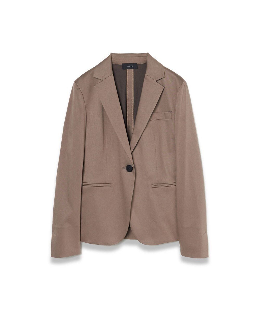 【ジョゼフ/JOSEPH】の【WEB OUTLET限定】ビスバイストレッチ シングルブレストジャケット インテリア・キッズ・メンズ・レディースファッション・服の通販 founy(ファニー) 　ファッション　Fashion　レディースファッション　Fashion for Women　アウター　Coat / Outerwear Collection　レディースジャケット・軽アウター　Jackets　テーラードジャケット / 通勤・きれいめスタイル　Tailored Jackets & Blazers　アウトレット　Outlet / Clearance　コンパクト　Compact, Small Size　シャンブレー　Chambray, Denim-Like Fabric　ジャケット　Jacket, Outerwear　スクエア　Square, Square Shape　ストレッチ　Stretch, Stretchy Fabric　夏　Summer　定番　Standard, Basic Item　春　Spring　S/S・春夏　SS, Spring/Summer, Warm Season　Frozen Mocha|ID: prp329100004666847 ipo3291000000036287079