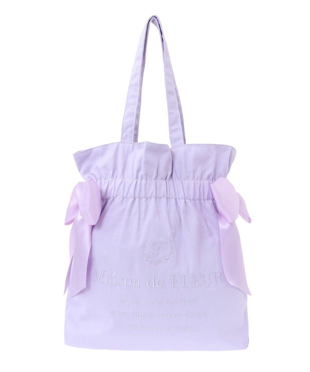 【メゾンドフルール/Maison de FLEUR】のEC限定 キャンバスダブルリボントートバッグ インテリア・キッズ・メンズ・レディースファッション・服の通販 founy(ファニー) ファッション Fashion レディースファッション Fashion for Women バッグ Bags キャンバス Canvas, Canvas Fabric ギャザー Gathered, Ruffled コレクション Collection, Seasonal Line スマホ Smartphone, Mobile Device 人気 Popular, Best Seller フェミニン Feminine, Girly ポケット Pocket, Pocket Detail リボン Ribbon, Bow ビジネス 仕事 通勤 Business / Work / Commuting Lavender|ID: prp329100004666947 ipo3291000000034178107