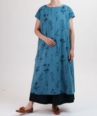 【ムーク/muuc】の【ゆったりシルエットで涼しく上品】植物の影絵プリント ワンピースドレス ブルー|ID: prp329100004667013 ipo3291000000033752877