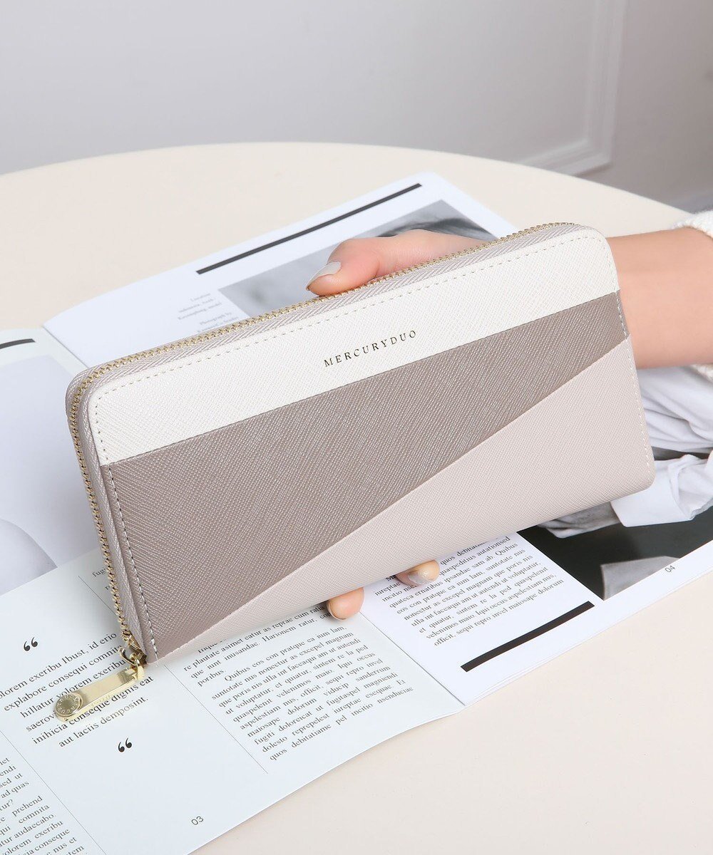 【スタイルコード/STYLE CODE】の【MERCURYDUO/マーキュリーデュオ】ダイアナ トリコカラーRFロングウォレット インテリア・キッズ・メンズ・レディースファッション・服の通販 founy(ファニー) ファッション Fashion レディースファッション Fashion for Women ミニ財布・二つ折り財布 Wallets & Card Cases シンプル Simple, Minimal フェミニン Feminine, Girly ポケット Pocket, Pocket Detail 財布 Wallet, Purse グレージュ|ID: prp329100004667198 ipo3291000000033753672