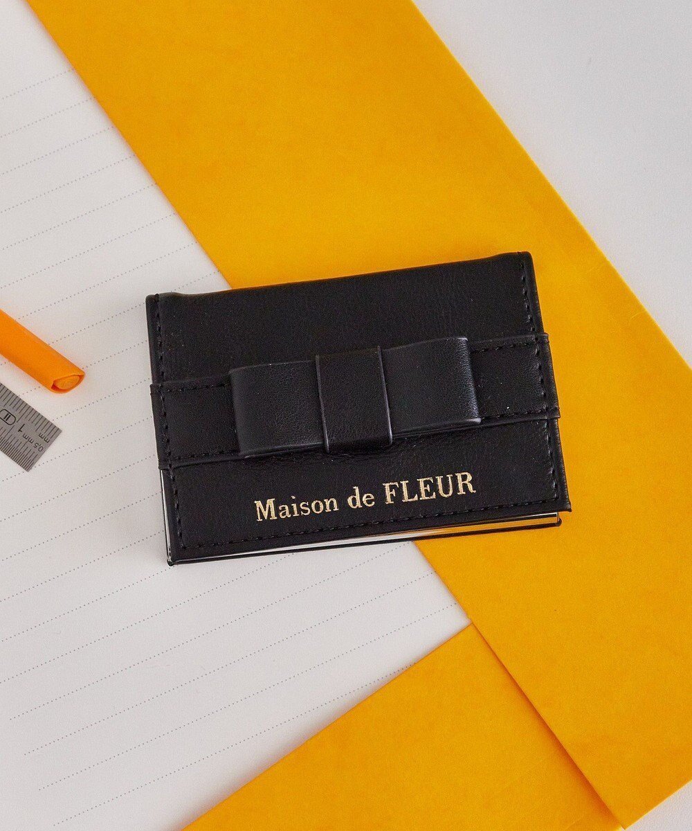 【メゾンドフルール/Maison de FLEUR】のオペラリボンカードケース インテリア・キッズ・メンズ・レディースファッション・服の通販 founy(ファニー) 　ファッション　Fashion　レディースファッション　Fashion for Women　ミニ財布・二つ折り財布　Wallets & Card Cases　カードケース/名刺入れ　Card Holders & Business Cases　おすすめ　Recommended / Our Picks　シンプル　Simple, Minimal　フォルム　Silhouette, Form　ボックス　Boxy, Box Shape　マグネット　Magnet, Magnetic Closure　メタル　Metal, Metal Parts　リボン　Ribbon, Bow　エレガント 上品　Elegant　財布　Wallet, Purse　Black|ID: prp329100004667348 ipo3291000000033754255