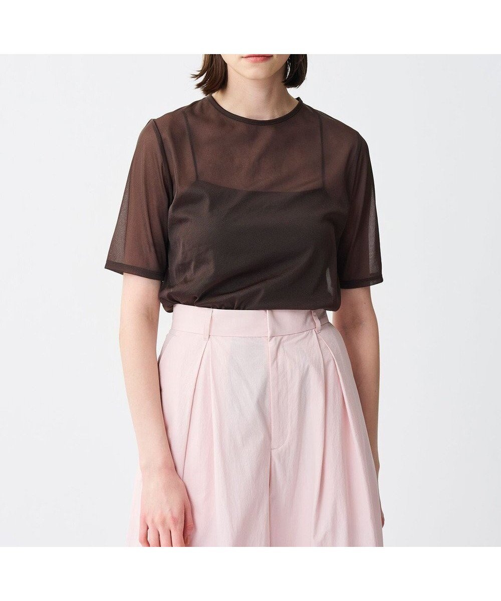 【アンクレイヴ/uncrave】のトリコットシフォン ハーフスリーブカットソー インテリア・キッズ・メンズ・レディースファッション・服の通販 founy(ファニー) ファッション Fashion レディースファッション Fashion for Women トップス・カットソー Cut & Sew Tops シャツ・ブラウス・オフィスカジュアル Elegant Blouses & Button-Ups ロングTシャツ・Tシャツ Longline T-Shirts & Tees カットソー・ベーシックTシャツ Cut-and-Sewn Tops / Stretch Tees & Basics 春 Spring カットソー Cut and Sewn Top シフォン Chiffon, Lightweight Fabric ストレッチ Stretch, Stretchy Fabric ハイネック High Neck, Mock Neck 半袖 Short Sleeve, Half Sleeve S/S・春夏 SS, Spring/Summer, Warm Season おすすめ Recommended / Our Picks 夏 Summer エレガント 上品 Elegant ブラウン|ID: prp329100004667531 ipo3291000000033754930