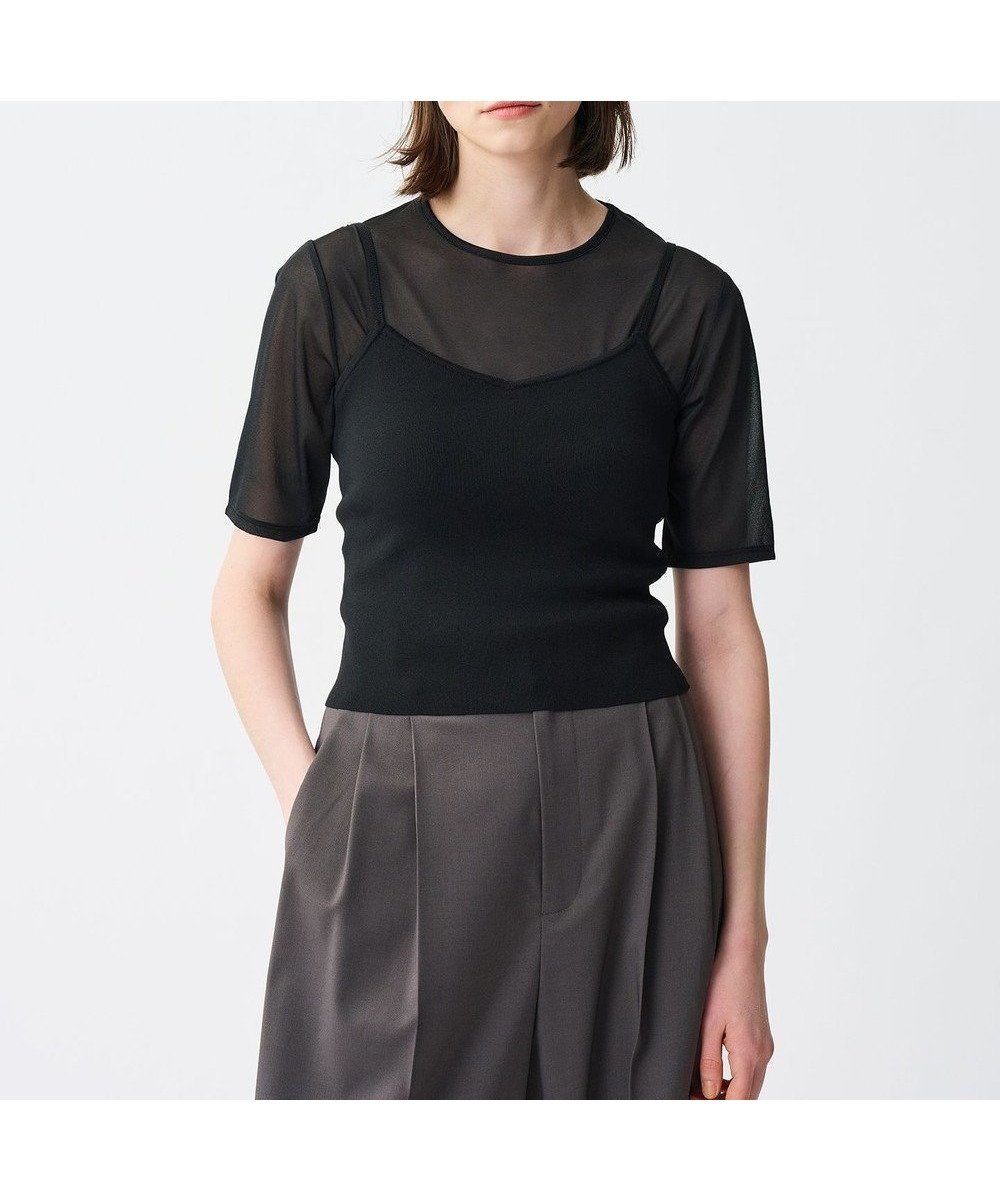 【アンクレイヴ/uncrave】のトリコットシフォン ハーフスリーブカットソー インテリア・キッズ・メンズ・レディースファッション・服の通販 founy(ファニー) ファッション Fashion レディースファッション Fashion for Women トップス・カットソー Cut & Sew Tops シャツ・ブラウス・オフィスカジュアル Elegant Blouses & Button-Ups ロングTシャツ・Tシャツ Longline T-Shirts & Tees カットソー・ベーシックTシャツ Cut-and-Sewn Tops / Stretch Tees & Basics 春 Spring カットソー Cut and Sewn Top シフォン Chiffon, Lightweight Fabric ストレッチ Stretch, Stretchy Fabric ハイネック High Neck, Mock Neck 半袖 Short Sleeve, Half Sleeve S/S・春夏 SS, Spring/Summer, Warm Season おすすめ Recommended / Our Picks 夏 Summer エレガント 上品 Elegant ブラック|ID: prp329100004667531 ipo3291000000033754932