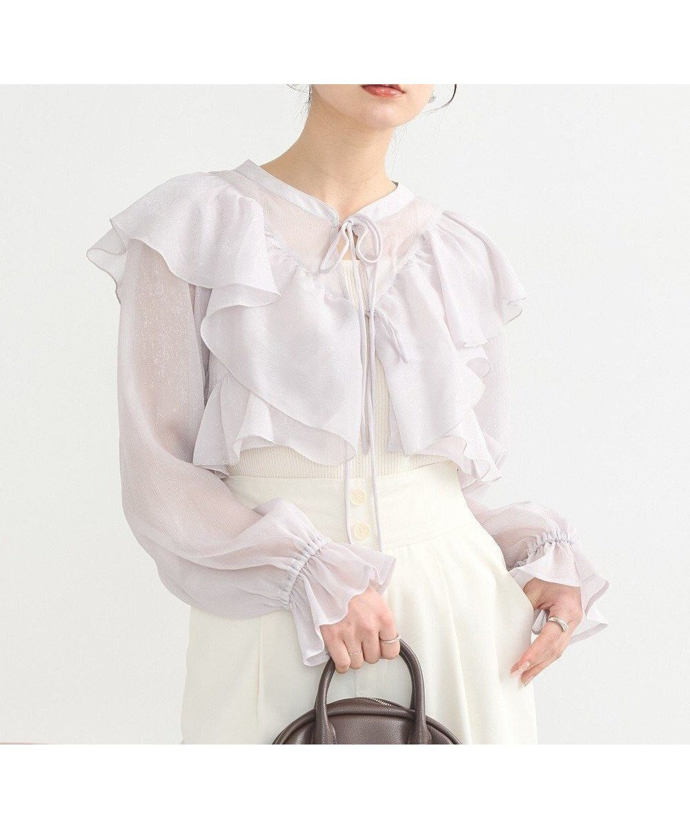 【アースミュージックアンドエコロジー/earth music&ecology】のシアーラッフルショートボレロ 人気、トレンドファッション・服の通販 founy(ファニー) ファッション Fashion レディースファッション Fashion for Women トップス・カットソー Cut & Sew Tops カーディガン・羽織り Layered Style Cardigans おすすめ Recommended / Our Picks インナー Innerwear カーディガン Cardigan, Knitwear キャミソール Camisole, Spaghetti Strap Top シアー Sheer, See-Through ショート Short, Short Length フェミニン Feminine, Girly ボレロ Bolero, Short Cardigan ポケット Pocket, Pocket Detail 夏 Summer 春 Spring S/S・春夏 SS, Spring/Summer, Warm Season other-1|ID: prp329100004667626 ipo3291000000033755262