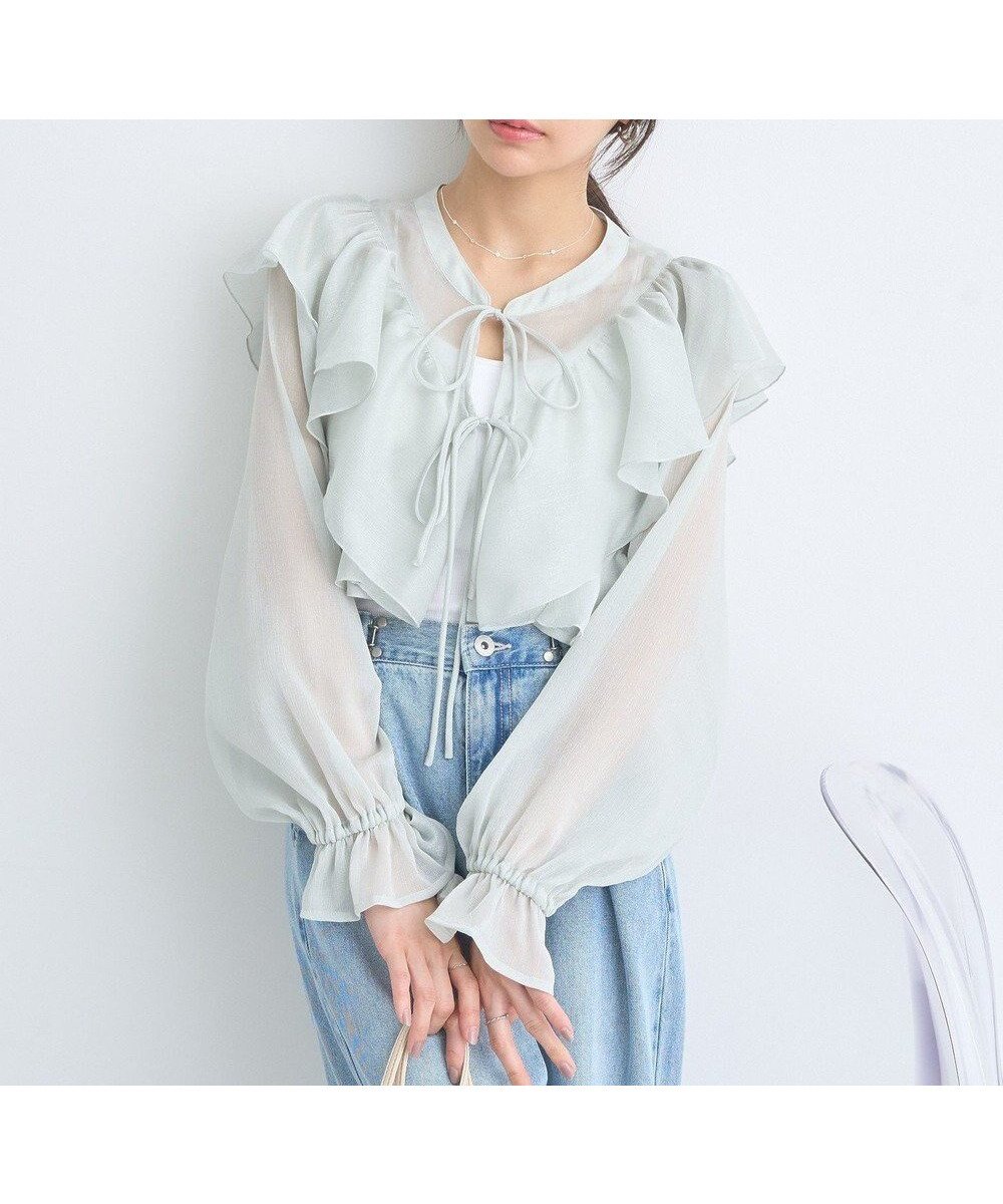 【アースミュージックアンドエコロジー/earth music&ecology】のシアーラッフルショートボレロ インテリア・キッズ・メンズ・レディースファッション・服の通販 founy(ファニー) ファッション Fashion レディースファッション Fashion for Women トップス・カットソー Cut & Sew Tops カーディガン・羽織り Layered Style Cardigans おすすめ Recommended / Our Picks インナー Innerwear カーディガン Cardigan, Knitwear キャミソール Camisole, Spaghetti Strap Top シアー Sheer, See-Through ショート Short, Short Length フェミニン Feminine, Girly ボレロ Bolero, Short Cardigan ポケット Pocket, Pocket Detail 夏 Summer 春 Spring S/S・春夏 SS, Spring/Summer, Warm Season Mint|ID: prp329100004667626 ipo3291000000033755269