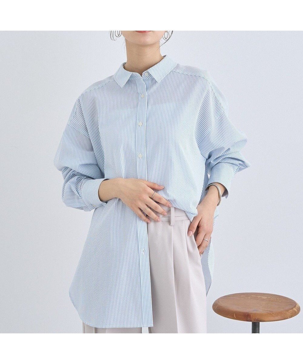 【アースミュージックアンドエコロジー/earth music&ecology】のサッカーレギュラーシャツ 人気、トレンドファッション・服の通販 founy(ファニー) ファッション Fashion レディースファッション Fashion for Women トップス・カットソー Cut & Sew Tops シャツ・ブラウス・オフィスカジュアル Elegant Blouses & Button-Ups サッカー Seersucker, Summer Fabric シンプル Simple, Minimal デニム Denim, Jeans Material ポケット Pocket, Pocket Detail 夏 Summer 春 Spring S/S・春夏 SS, Spring/Summer, Warm Season other-1|ID: prp329100004667629 ipo3291000000033755275