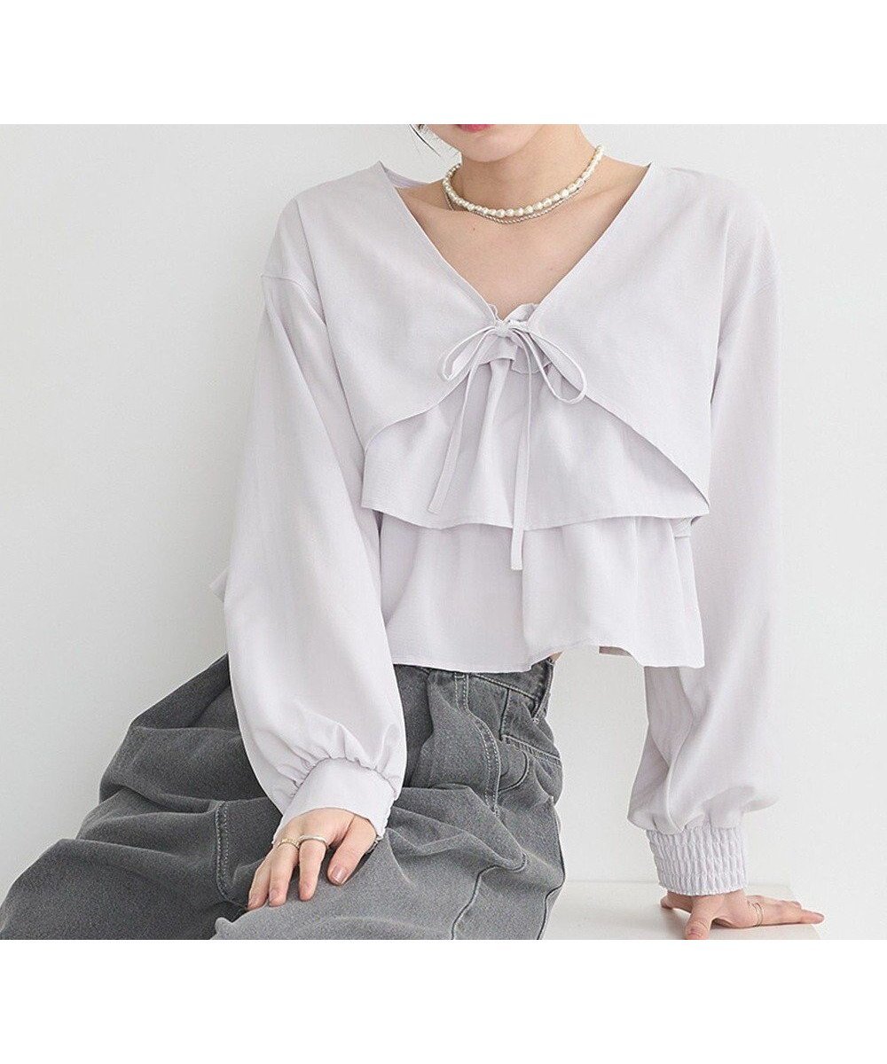 【アースミュージックアンドエコロジー/earth music&ecology】のティアードアンサンブルブラウス インテリア・キッズ・メンズ・レディースファッション・服の通販 founy(ファニー) ファッション Fashion レディースファッション Fashion for Women トップス・カットソー Cut & Sew Tops アンサンブルニット Knit Ensembles & Twin Sets シャツ・ブラウス・オフィスカジュアル Elegant Blouses & Button-Ups カーディガン Cardigan, Knitwear キャミソール Camisole, Spaghetti Strap Top トレンド Trend, Trending Now バランス Balance, Style Balance フェミニン Feminine, Girly フレア Flare, Flared ボトム Bottoms, Lower Wear ボレロ Bolero, Short Cardigan ポケット Pocket, Pocket Detail ワイド Wide, Wide Fit エレガント 上品 Elegant 夏 Summer 春 Spring S/S・春夏 SS, Spring/Summer, Warm Season Ice Gray|ID: prp329100004667631 ipo3291000000033755296