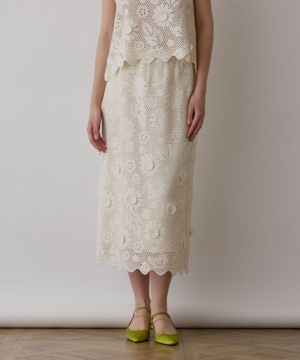 【グレース コンチネンタル/GRACE CONTINENTAL】のクロシュ刺繍スカート 人気、トレンドファッション・服の通販 founy(ファニー) 　ファッション　Fashion　レディースファッション　Fashion for Women　スカート　Skirts　おすすめ　Recommended / Our Picks　ギャザー　Gathered, Ruffled　クロシェ　Crochet, Knitted Lace　セットアップ　Set-Up, Coordinated Outfit　夏　Summer　春　Spring　S/S・春夏　SS, Spring/Summer, Warm Season　 other-1|ID: prp329100004667657 ipo3291000000033755396
