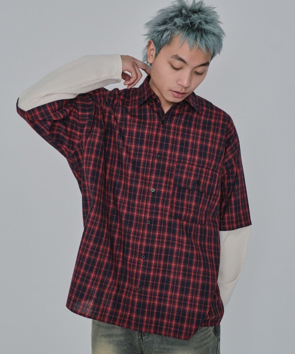 【ウィゴー/WEGO】の【ユニセックス着用ITEM/MLサイズ展開】チェックレイヤードシャツ(LS) 人気、トレンドファッション・服の通販 founy(ファニー) 　ファッション　Fashion　レディースファッション　Fashion for Women　トップス・カットソー　Cut & Sew Tops　シャツ・ブラウス・オフィスカジュアル　Elegant Blouses & Button-Ups　春　Spring　秋　Autumn　カーゴパンツ　Cargo Pants, Utility Pants　今季　This Season, Current Season　ショーツ　Shorts, Short Pants　スマホ　Smartphone, Mobile Device　チェック　Check, Plaid, Tartan　デニム　Denim, Jeans Material　トレンド　Trend, Trending Now　ビッグ　Big, Oversized　羽織　Haori, Light Jacket　ワッフル　Waffle, Waffle Knit　S/S・春夏　SS, Spring/Summer, Warm Season　おすすめ　Recommended / Our Picks　夏　Summer　 other-1|ID: prp329100004667695 ipo3291000000033755552