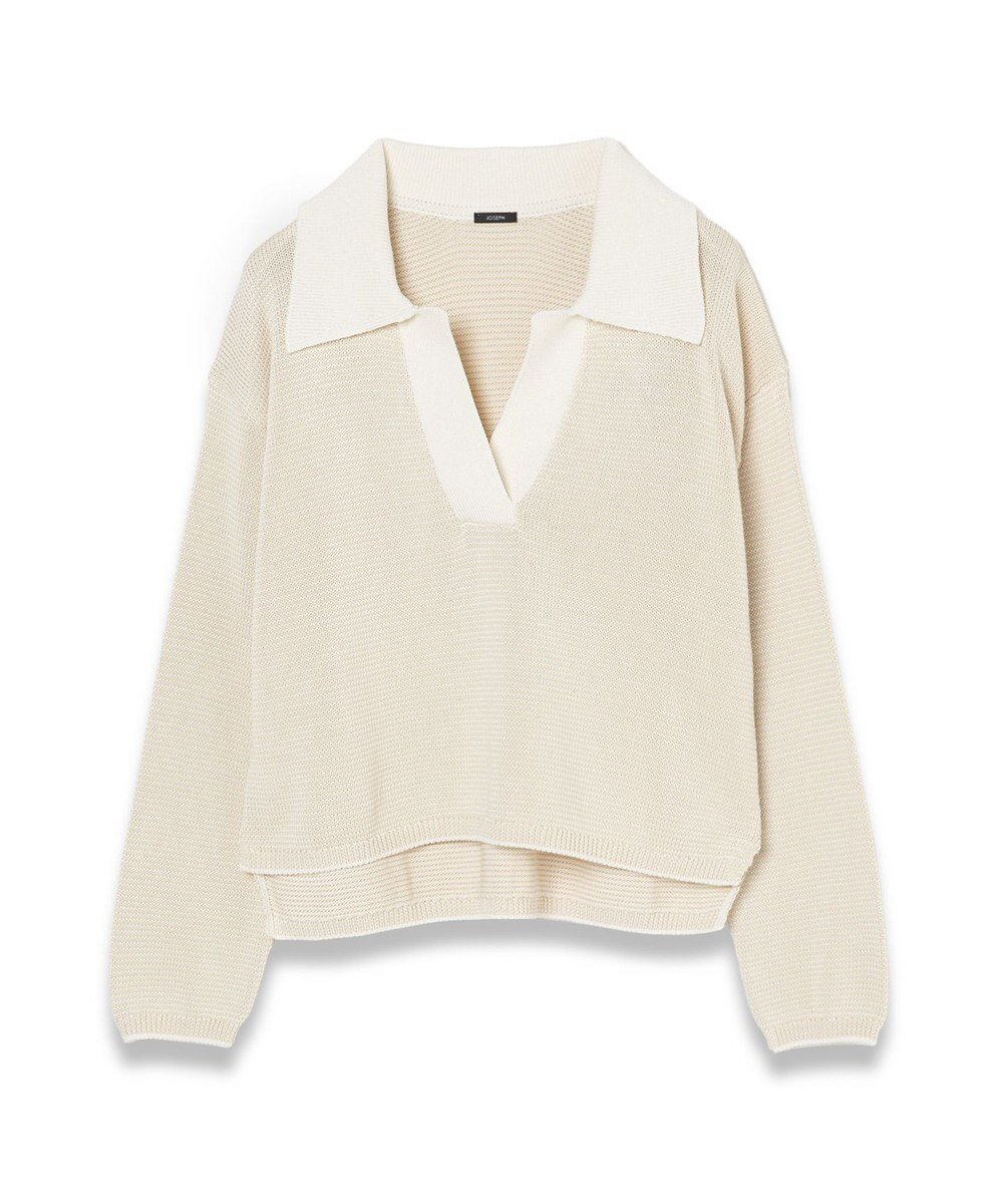 【ジョゼフ/JOSEPH】の【洗える】マイクロストライプ ポロカラーニット 人気、トレンドファッション・服の通販 founy(ファニー) ファッション Fashion レディースファッション Fashion for Women トップス・カットソー Cut & Sew Tops ニット Knit Tops & Sweaters シャツ・ブラウス・オフィスカジュアル Elegant Blouses & Button-Ups ポロシャツ・きれいめカジュアル Smart-Casual Polo Tops ストライプ Stripe, Striped Pattern ポロシャツ Polo Shirt, Collared Tee リラックス Relax, Relaxed Fit 夏 Summer 春 Spring S/S・春夏 SS, Spring/Summer, Warm Season 洗える Machine Washable 無地 Plain, Solid Color 長袖 Long Sleeve, Full Sleeve other-1|ID: prp329100004667746 ipo3291000000033755777