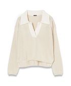 【ジョゼフ/JOSEPH】の【洗える】マイクロストライプ ポロカラーニット 人気、トレンドファッション・服の通販 founy(ファニー) ファッション Fashion レディースファッション Fashion for Women トップス・カットソー Cut & Sew Tops ニット Knit Tops & Sweaters シャツ・ブラウス・オフィスカジュアル Elegant Blouses & Button-Ups ポロシャツ・きれいめカジュアル Smart-Casual Polo Tops ストライプ Stripe, Striped Pattern ポロシャツ Polo Shirt, Collared Tee リラックス Relax, Relaxed Fit 夏 Summer 春 Spring S/S・春夏 SS, Spring/Summer, Warm Season 洗える Machine Washable 無地 Plain, Solid Color 長袖 Long Sleeve, Full Sleeve thumbnail Ivory/Quail|ID: prp329100004667746 ipo3291000000033755778