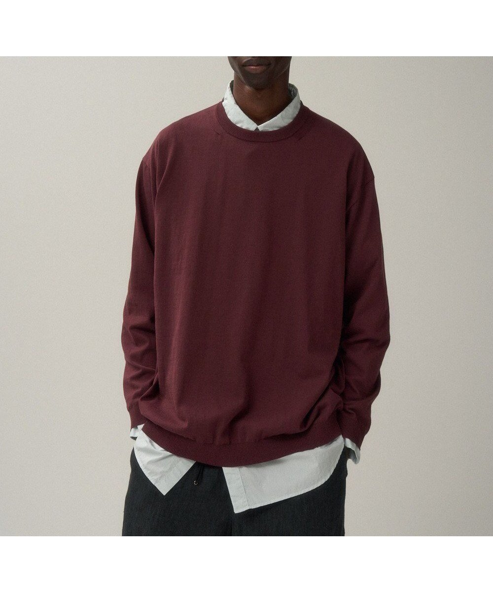 【エイトン/ATON】のFRESCA KNIT クルーネックセーター - UNISEX インテリア・キッズ・メンズ・レディースファッション・服の通販 founy(ファニー) ファッション Fashion レディースファッション Fashion for Women トップス・カットソー Cut & Sew Tops ニット Knit Tops & Sweaters ユニセックス Unisex, Genderless インド Indian Textile セーター Sweater, Knitwear ドレープ Drape, Draping Fabric ボックス Boxy, Box Shape 吸水 Absorbent, Quick-Dry 夏 Summer 春 Spring S/S・春夏 SS, Spring/Summer, Warm Season BURGANDY|ID: prp329100004667957 ipo3291000000033756511