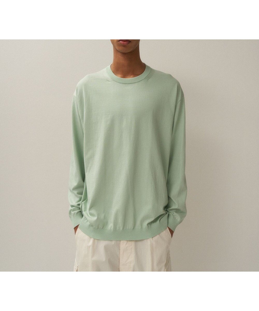 【エイトン/ATON】のFRESCA KNIT クルーネックセーター - UNISEX インテリア・キッズ・メンズ・レディースファッション・服の通販 founy(ファニー) ファッション Fashion レディースファッション Fashion for Women トップス・カットソー Cut & Sew Tops ニット Knit Tops & Sweaters ユニセックス Unisex, Genderless インド Indian Textile セーター Sweater, Knitwear ドレープ Drape, Draping Fabric ボックス Boxy, Box Shape 吸水 Absorbent, Quick-Dry 夏 Summer 春 Spring S/S・春夏 SS, Spring/Summer, Warm Season GREEN|ID: prp329100004667957 ipo3291000000033756512