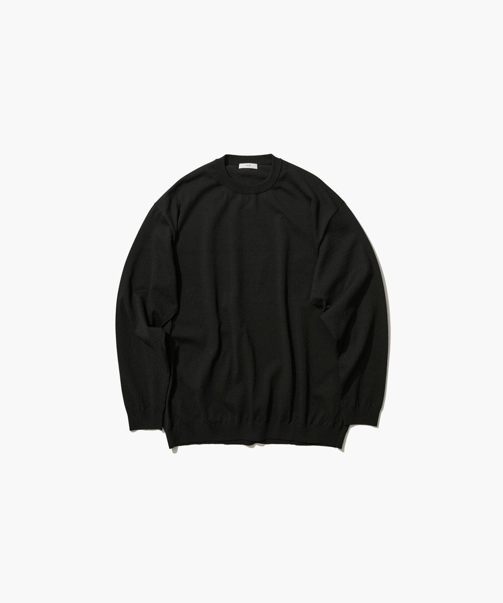 【エイトン/ATON】のFRESCA KNIT クルーネックセーター - UNISEX インテリア・キッズ・メンズ・レディースファッション・服の通販 founy(ファニー) ファッション Fashion レディースファッション Fashion for Women トップス・カットソー Cut & Sew Tops ニット Knit Tops & Sweaters ユニセックス Unisex, Genderless インド Indian Textile セーター Sweater, Knitwear ドレープ Drape, Draping Fabric ボックス Boxy, Box Shape 吸水 Absorbent, Quick-Dry 夏 Summer 春 Spring S/S・春夏 SS, Spring/Summer, Warm Season BLACK|ID: prp329100004667957 ipo3291000000033756513