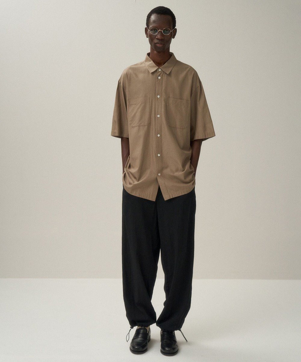 【エイトン/ATON】のHIGH TWIST NYLON ユーティリティパンツ - UNISEX インテリア・キッズ・メンズ・レディースファッション・服の通販 founy(ファニー) 　ファッション　Fashion　レディースファッション　Fashion for Women　パンツ　Pants & Trousers　ユニセックス　Unisex, Genderless　カーゴパンツ　Cargo Pants, Utility Pants　ショーツ　Shorts, Short Pants　ストレート　Straight, Straight Cut　スピンドル　Spindle, Drawcord　ツイル　Twist, Twisted Detail　ドレープ　Drape, Draping Fabric　フロント　Front, Front Design　ワイド　Wide, Wide Fit　夏　Summer　春　Spring　S/S・春夏　SS, Spring/Summer, Warm Season　BLACK|ID: prp329100004667959 ipo3291000000033756521