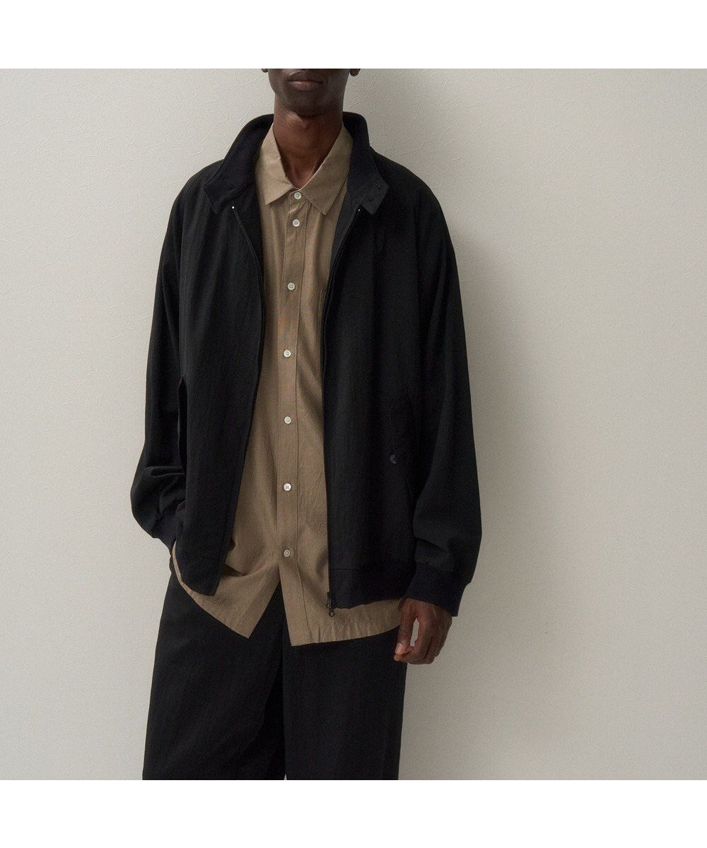 【エイトン/ATON】のHIGH TWIST NYLON ハリントンジャケット - UNISEX インテリア・キッズ・メンズ・レディースファッション・服の通販 founy(ファニー) 　ファッション　Fashion　レディースファッション　Fashion for Women　アウター　Coat / Outerwear Collection　レディースジャケット・軽アウター　Jackets　ユニセックス　Unisex, Genderless　ゴルフ　Golf　ショーツ　Shorts, Short Pants　ジャケット　Jacket, Outerwear　ツイル　Twist, Twisted Detail　ドレープ　Drape, Draping Fabric　夏　Summer　春　Spring　S/S・春夏　SS, Spring/Summer, Warm Season　BLACK|ID: prp329100004667961 ipo3291000000033756531