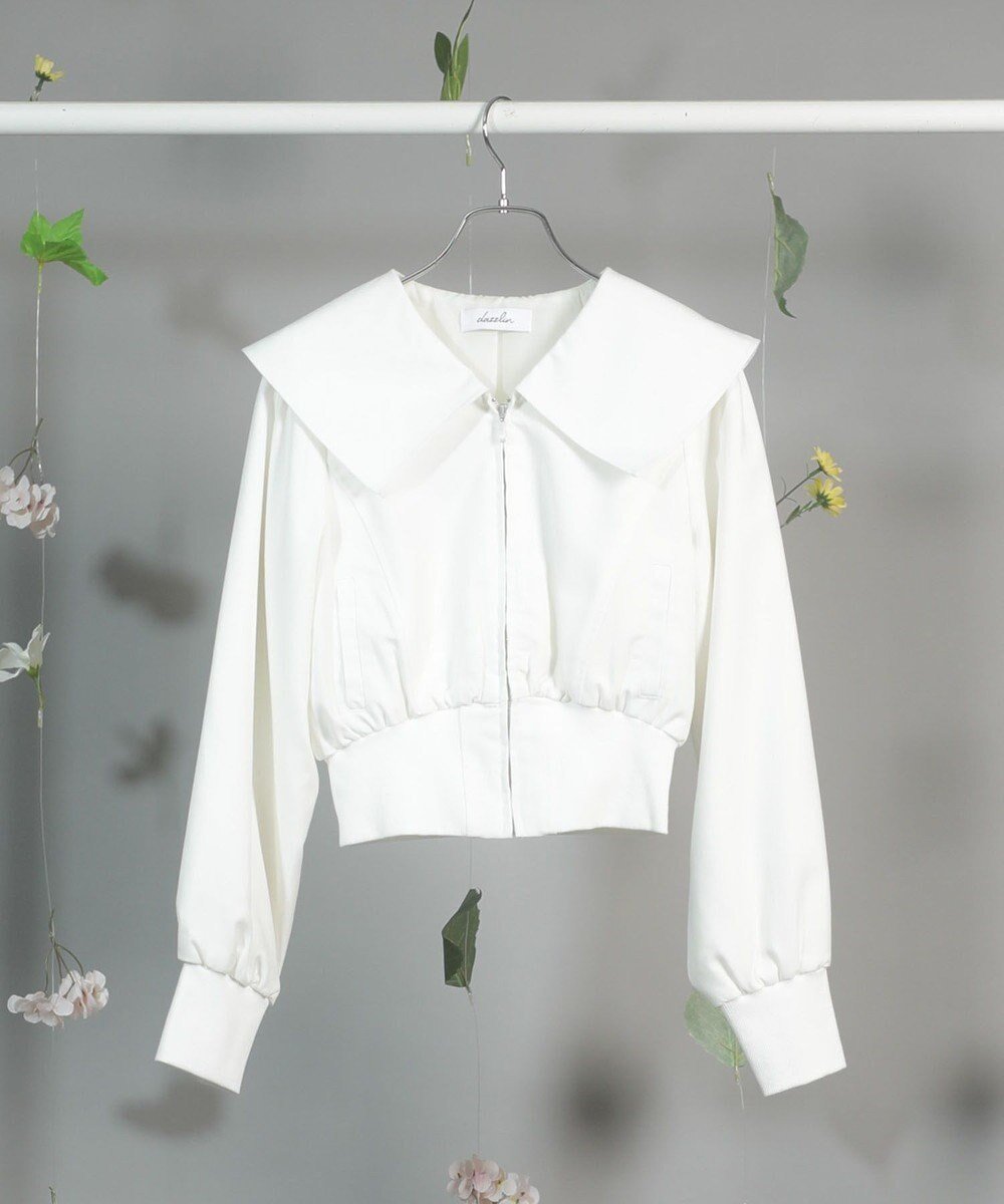 【グリーンパークス/Green Parks】のdazzlin 襟付きツイルショートzipブルゾン 人気、トレンドファッション・服の通販 founy(ファニー) 　ファッション　Fashion　レディースファッション　Fashion for Women　アウター　Coat / Outerwear Collection　レディースジャケット・軽アウター　Jackets　ブルゾンジャケット・スポーティアウター　Blouson Jackets　ショート　Short, Short Length　ジップアップ　Zip-Up, Full Zip　ジャケット　Jacket, Outerwear　ツイル　Twist, Twisted Detail　ビッグ　Big, Oversized　ブルゾン　Blouson, Bomber Jacket　ポケット　Pocket, Pocket Detail　夏　Summer　春　Spring　S/S・春夏　SS, Spring/Summer, Warm Season　羽織　Haori, Light Jacket　 other-1|ID: prp329100004667977 ipo3291000000033756580