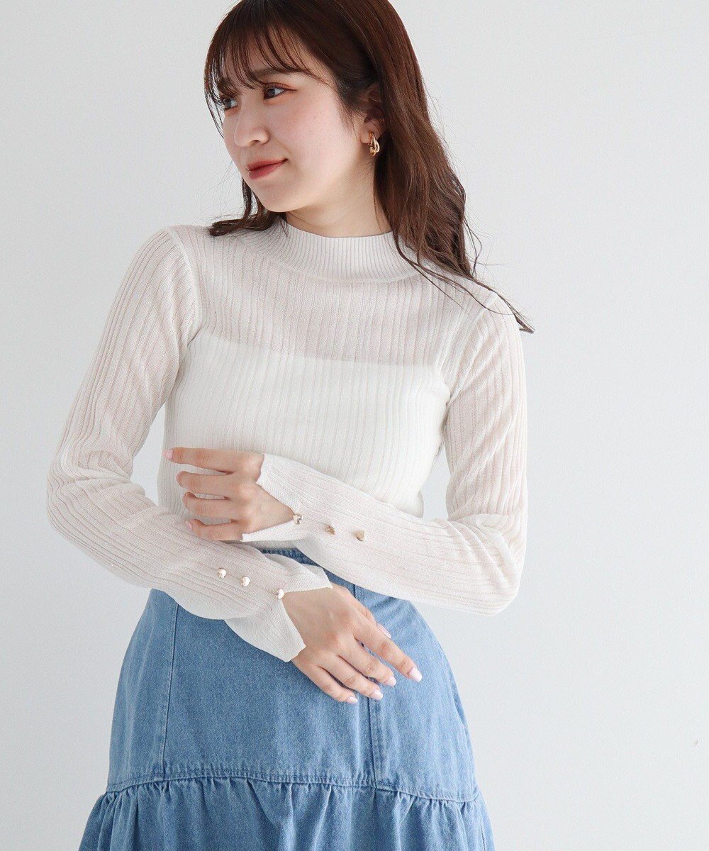 【グリーンパークス/Green Parks】のdazzlin シアーリブニットプルオーバー 人気、トレンドファッション・服の通販 founy(ファニー) ファッション Fashion レディースファッション Fashion for Women トップス・カットソー Cut & Sew Tops ニット Knit Tops & Sweaters カジュアルプルオーバー・ニットトップス Pullovers & Knit Tops / Casual Pullovers インナー Innerwear キャミワンピース Cami Dress, Slip Dress コンパクト Compact, Small Size シアー Sheer, See-Through スパンコール Sequins, Sequin Embellishment セーター Sweater, Knitwear フォルム Silhouette, Form ベーシック Basic, Essential ポケット Pocket, Pocket Detail エレガント 上品 Elegant 夏 Summer 春 Spring S/S・春夏 SS, Spring/Summer, Warm Season other-1|ID: prp329100004667979 ipo3291000000034377440