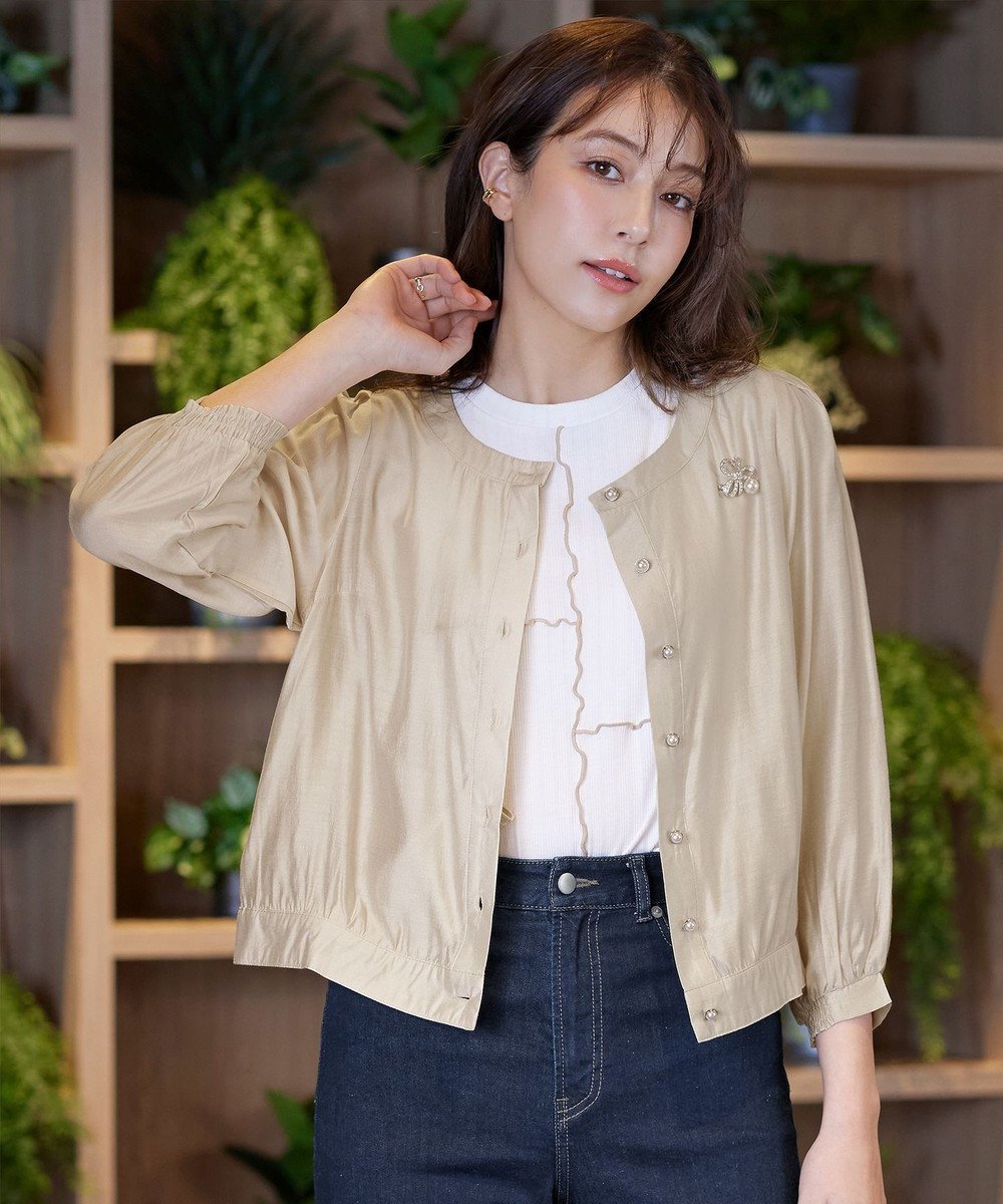 【ティアクラッセ/Tiaclasse】の【洗える】パールボタンシアーブルゾン 人気、トレンドファッション・服の通販 founy(ファニー) 　ファッション　Fashion　レディースファッション　Fashion for Women　アウター　Coat / Outerwear Collection　レディースジャケット・軽アウター　Jackets　ブルゾンジャケット・スポーティアウター　Blouson Jackets　ウォッシャブル　Machine Washable　春　Spring　洗える　Machine Washable　秋　Autumn　カーディガン　Cardigan, Knitwear　シアー　Sheer, See-Through　ショート　Short, Short Length　ジャケット　Jacket, Outerwear　スリーブ　Sleeve, Long Sleeve / Short Sleeve　チュニック　Tunic, Long Top　パール　Pearl, Pearl Accent　ブルゾン　Blouson, Bomber Jacket　ポケット　Pocket, Pocket Detail　ラウンド　Round, Round Neck　冬　Winter / This Winter　S/S・春夏　SS, Spring/Summer, Warm Season　再入荷　Restock / Back in Stock　夏　Summer　エレガント 上品　Elegant　新作・新入荷　New Arrivals / New In　 other-1|ID: prp329100004668102 ipo3291000000033757015