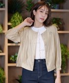 【ティアクラッセ/Tiaclasse】の【洗える】パールボタンシアーブルゾン ベージュ|ID: prp329100004668102 ipo3291000000033757016