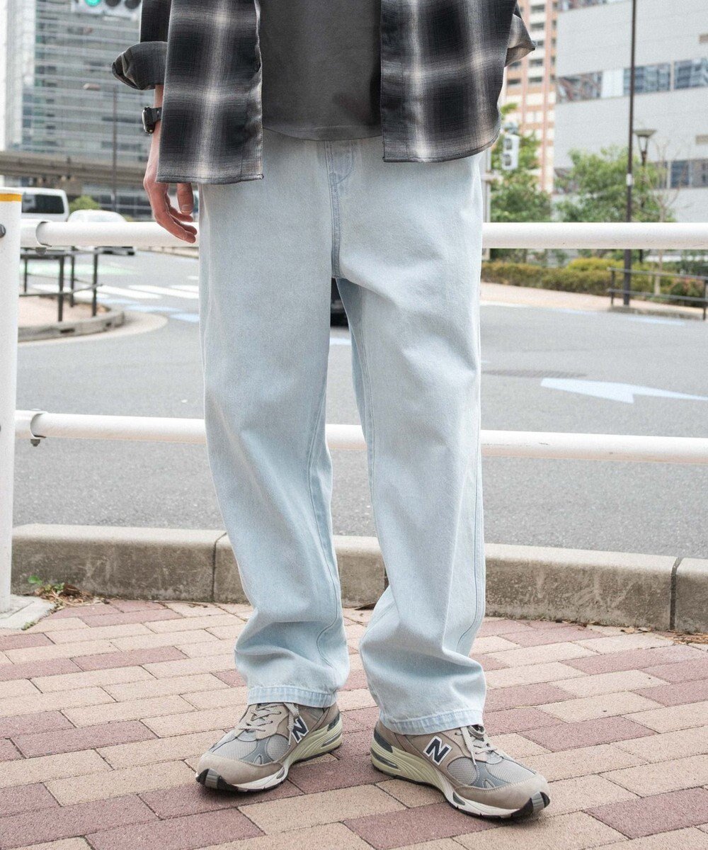 【ウィゴー/WEGO】の【ウエストゴム/SMLサイズ展開】デニムイージーストレートパンツ2 人気、トレンドファッション・服の通販 founy(ファニー) 　ファッション　Fashion　レディースファッション　Fashion for Women　パンツ　Pants & Trousers　春　Spring　秋　Autumn　シンプル　Simple, Minimal　ストレート　Straight, Straight Cut　デニム　Denim, Jeans Material　定番　Standard, Basic Item　ビッグ　Big, Oversized　フィット　Fit, Slim Fit　ポケット　Pocket, Pocket Detail　半袖　Short Sleeve, Half Sleeve　メンズ　Men's, Menswear　ルーズ　Loose, Oversized　冬　Winter / This Winter　A/W・秋冬　Autumn/Winter　S/S・春夏　SS, Spring/Summer, Warm Season　プチプライス・低価格　Affordable / Budget Price　おすすめ　Recommended / Our Picks　夏　Summer　 other-1|ID: prp329100004668194 ipo3291000000033757384
