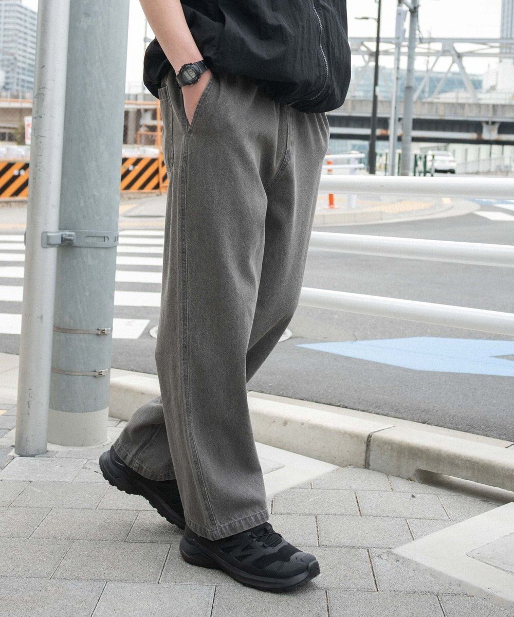 【ウィゴー/WEGO】の【ウエストゴム/SMLサイズ展開】デニムイージーストレートパンツ2 インテリア・キッズ・メンズ・レディースファッション・服の通販 founy(ファニー) 　ファッション　Fashion　レディースファッション　Fashion for Women　パンツ　Pants & Trousers　春　Spring　秋　Autumn　シンプル　Simple, Minimal　ストレート　Straight, Straight Cut　デニム　Denim, Jeans Material　定番　Standard, Basic Item　ビッグ　Big, Oversized　フィット　Fit, Slim Fit　ポケット　Pocket, Pocket Detail　半袖　Short Sleeve, Half Sleeve　メンズ　Men's, Menswear　ルーズ　Loose, Oversized　冬　Winter / This Winter　A/W・秋冬　Autumn/Winter　S/S・春夏　SS, Spring/Summer, Warm Season　プチプライス・低価格　Affordable / Budget Price　おすすめ　Recommended / Our Picks　夏　Summer　グレー|ID: prp329100004668194 ipo3291000000033757390