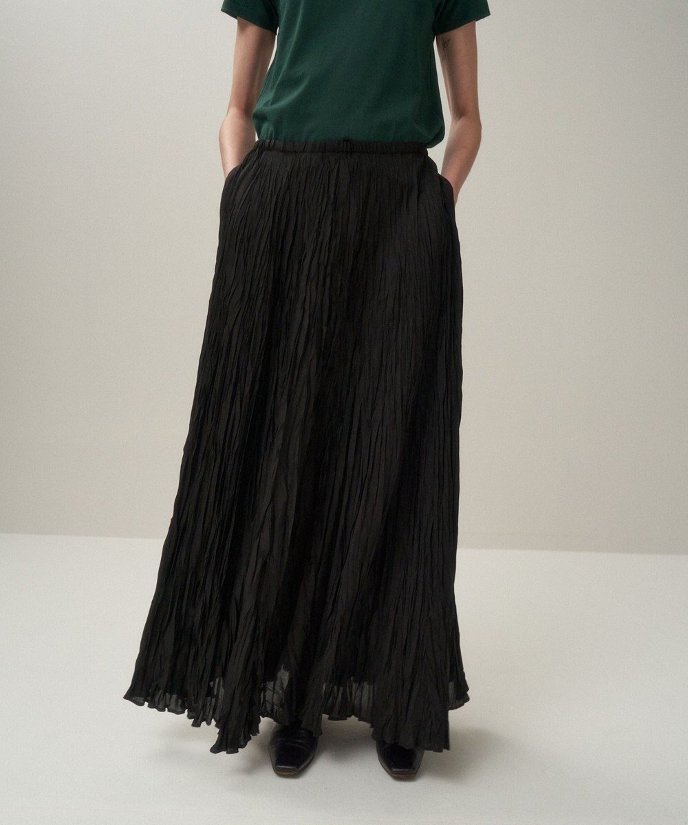 【エイトン/ATON】のCATCH WASHER CUPRA サーキュラースカート インテリア・キッズ・メンズ・レディースファッション・服の通販 founy(ファニー) 　ファッション　Fashion　レディースファッション　Fashion for Women　スカート　Skirts　キュプラ　Cupro, Eco Fabric　ギャザー　Gathered, Ruffled　スーツ　Suit, Formalwear　プリーツ　Pleats, Pleated　マキシ　Maxi, Full Length　リラックス　Relax, Relaxed Fit　夏　Summer　春　Spring　S/S・春夏　SS, Spring/Summer, Warm Season　BLACK|ID: prp329100004668231 ipo3291000000033757539