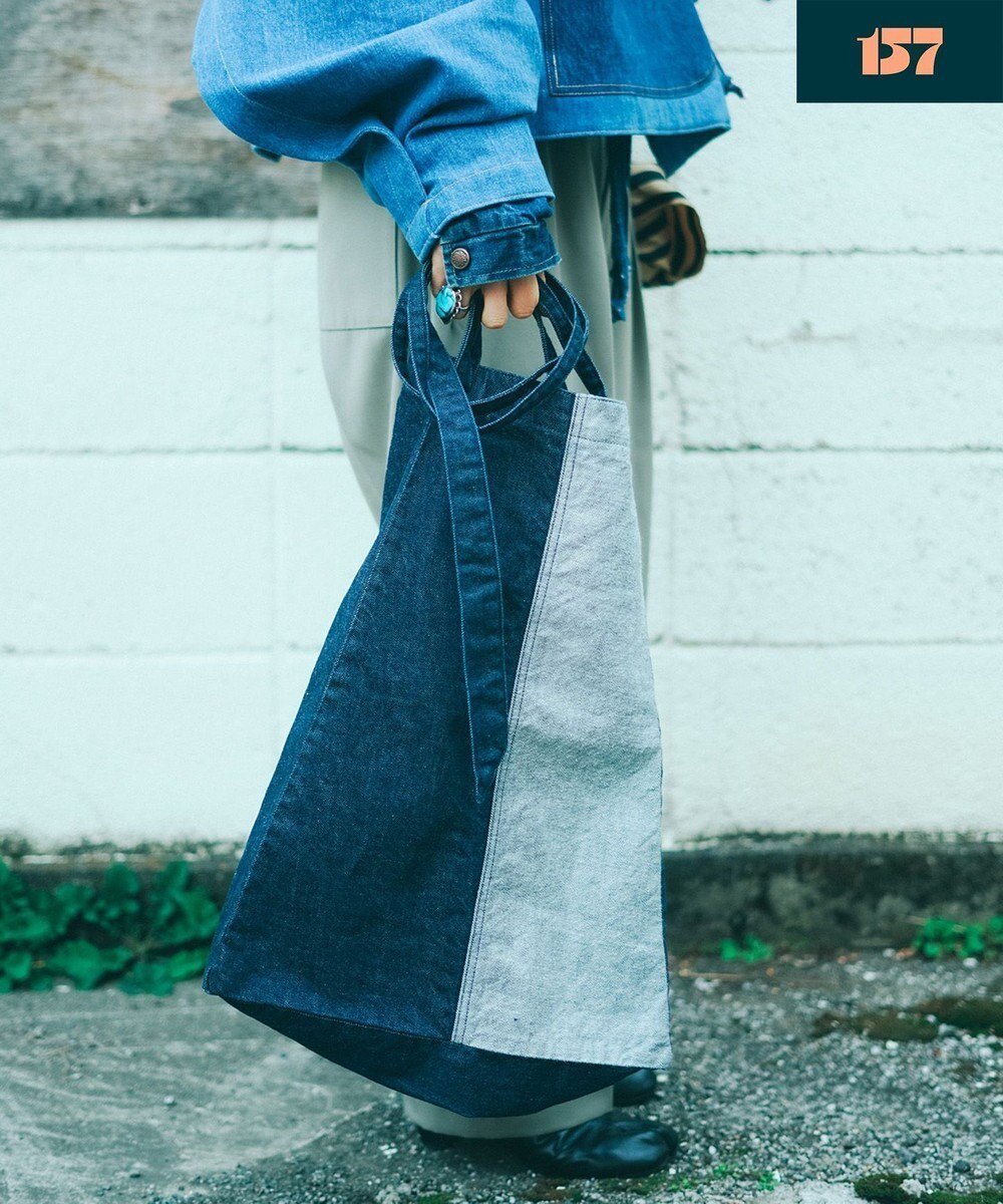 【ウォードブルー/WOADBLUE】の【157】DENIM TIE TOTE デニムトートバッグ ブルー インテリア・キッズ・メンズ・レディースファッション・服の通販 founy(ファニー) ファッション Fashion レディースファッション Fashion for Women バッグ Bags スマホ Smartphone, Mobile Device デニム Denim, Jeans Material パターン Pattern, Design Print ポケット Pocket, Pocket Detail BLUE|ID: prp329100004668240 ipo3291000000033757564
