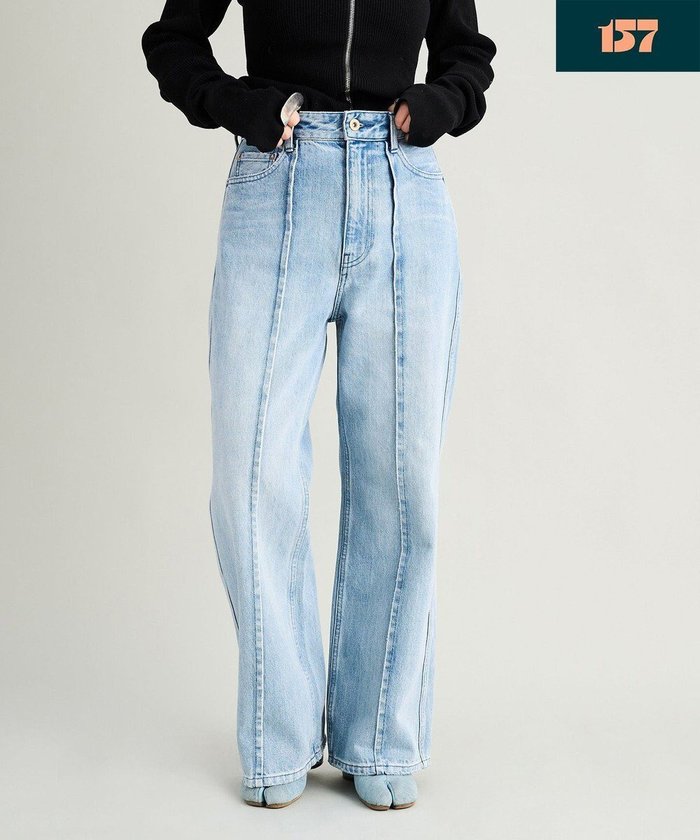 【ウォードブルー/WOADBLUE】の【157】HW Semi Wide Flare TUCK Pants デニムパンツ インテリア・キッズ・メンズ・レディースファッション・服の通販 founy(ファニー) https://founy.com/ ファッション Fashion レディースファッション Fashion for Women パンツ Pants & Trousers デニムパンツ・ジーンズ・美脚デニム Denim Jeans & Pants デニム Denim, Jeans Material パターン Pattern, Design Print フレア Flare, Flared ポケット Pocket, Pocket Detail リメイク Remake, Reconstructed A/W・秋冬 Autumn/Winter S/S・春夏 SS, Spring/Summer, Warm Season 夏 Summer |ID: prp329100004668243 ipo3291000000033757572