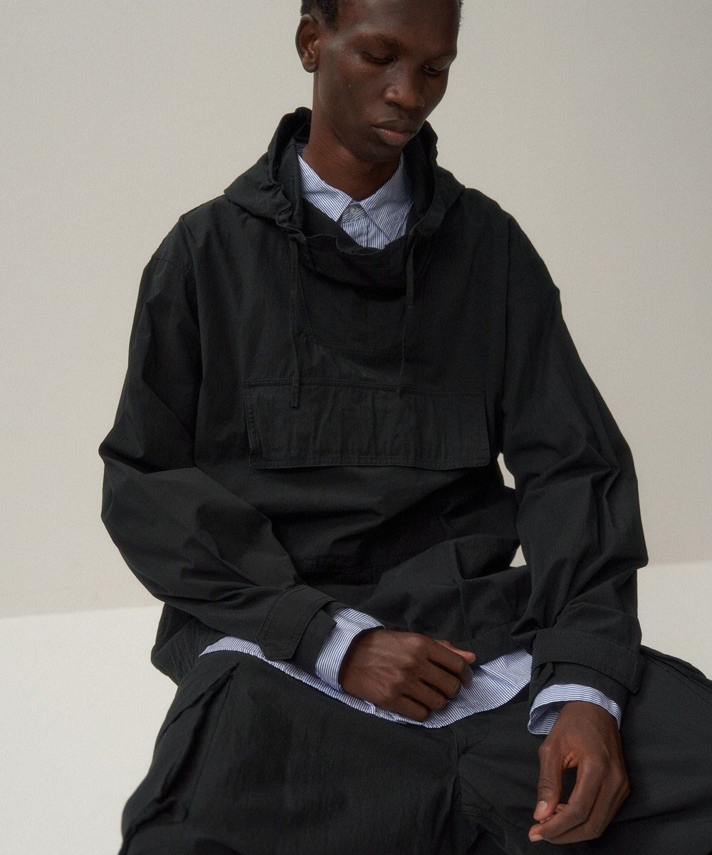 【エイトン/ATON】のORGANIC COTTON WEATHER アノラック - UNISEX インテリア・キッズ・メンズ・レディースファッション・服の通販 founy(ファニー) 　ファッション　Fashion　レディースファッション　Fashion for Women　トップス・カットソー　Cut & Sew Tops　ユニセックス　Unisex, Genderless　カーゴパンツ　Cargo Pants, Utility Pants　パーカー　Hoodie, Parka　フラップ　Flap, Flap Pocket　フロント　Front, Front Design　ポケット　Pocket, Pocket Detail　夏　Summer　春　Spring　S/S・春夏　SS, Spring/Summer, Warm Season　BLACK|ID: prp329100004668251 ipo3291000000033757599