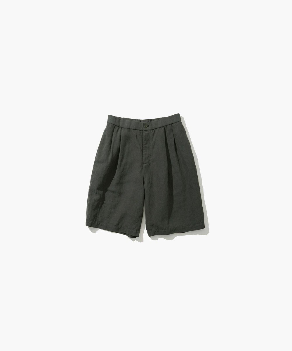 【エイトン/ATON】のCOTTON LINEN VOILE ツータックイージーショーツ - UNISEX インテリア・キッズ・メンズ・レディースファッション・服の通販 founy(ファニー) 　ファッション　Fashion　レディースファッション　Fashion for Women　パンツ　Pants & Trousers　ユニセックス　Unisex, Genderless　ショーツ　Shorts, Short Pants　スラックス　Slacks, Dress Pants　リネン　Linen, Linen Fabric　リラックス　Relax, Relaxed Fit　DARK GREEN|ID: prp329100004668272 ipo3291000000033757660