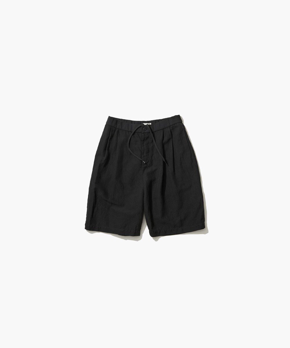 【エイトン/ATON】のCOTTON LINEN VOILE ツータックイージーショーツ - UNISEX インテリア・キッズ・メンズ・レディースファッション・服の通販 founy(ファニー) 　ファッション　Fashion　レディースファッション　Fashion for Women　パンツ　Pants & Trousers　ユニセックス　Unisex, Genderless　ショーツ　Shorts, Short Pants　スラックス　Slacks, Dress Pants　リネン　Linen, Linen Fabric　リラックス　Relax, Relaxed Fit　BLACK|ID: prp329100004668272 ipo3291000000033757662
