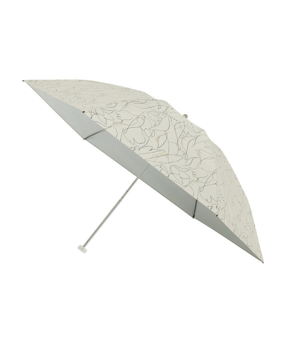 【ムーンバット/MOONBAT】の【晴雨兼用/ 一級遮光/UV99%】フワクール (Fuwacool) 折りたたみ日傘 フワクールホワイト ラインフラワー 軽量 インテリア・キッズ・メンズ・レディースファッション・服の通販 founy(ファニー) 　ファッション　Fashion　レディースファッション　Fashion for Women　レイングッズ・傘・晴雨兼用傘　Umbrellas & Rain Gear　傘　Umbrella, Parasol　軽量　Lightweight, Ultra Light　フラワー　Flower, Floral　日傘　Parasol, UV Umbrella　おすすめ　Recommended / Our Picks　オフベージュ|ID: prp329100004668431 ipo3291000000033758329