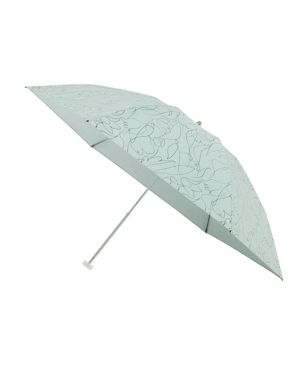 【ムーンバット/MOONBAT】の【晴雨兼用/ 一級遮光/UV99%】フワクール (Fuwacool) 折りたたみ日傘 フワクールホワイト ラインフラワー 軽量 インテリア・キッズ・メンズ・レディースファッション・服の通販 founy(ファニー) 　ファッション　Fashion　レディースファッション　Fashion for Women　レイングッズ・傘・晴雨兼用傘　Umbrellas & Rain Gear　傘　Umbrella, Parasol　軽量　Lightweight, Ultra Light　フラワー　Flower, Floral　日傘　Parasol, UV Umbrella　おすすめ　Recommended / Our Picks　ライトグリーン|ID: prp329100004668431 ipo3291000000033758330