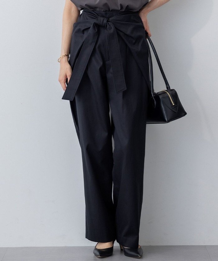 【23区/NIJYUSANKU】の【GOLD LABEL】チノ ラップワイドパンツ インテリア・キッズ・メンズ・レディースファッション・服の通販 founy(ファニー) https://founy.com/ ファッション Fashion レディースファッション Fashion for Women パンツ Pants & Trousers 春 Spring 秋 Autumn シルケット Silket, Silky Cotton シンプル Simple, Minimal フォルム Silhouette, Form フロント Front, Front Design ラップ Wrap, Wrap Design ワイド Wide, Wide Fit S/S・春夏 SS, Spring/Summer, Warm Season 夏 Summer |ID: prp329100004668447 ipo3291000000033758385