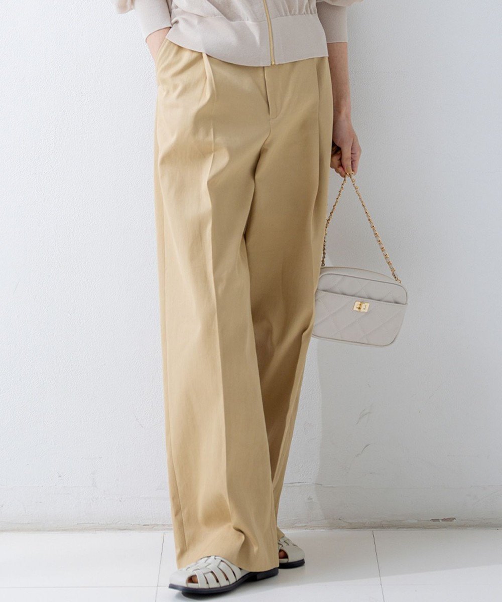 【23区/NIJYUSANKU】の【GOLD LABEL】チノ カーブワイドパンツ 人気、トレンドファッション・服の通販 founy(ファニー) 　ファッション　Fashion　レディースファッション　Fashion for Women　パンツ　Pants & Trousers　春　Spring　秋　Autumn　シルケット　Silket, Silky Cotton　シンプル　Simple, Minimal　フォルム　Silhouette, Form　ワイド　Wide, Wide Fit　S/S・春夏　SS, Spring/Summer, Warm Season　夏　Summer　 other-1|ID: prp329100004668448 ipo3291000000033758388
