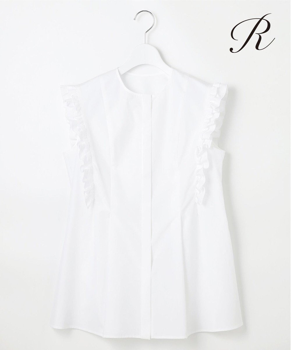 【23区/NIJYUSANKU】の【R(アール)】THOMAS MASON フリル ノースリーブブラウス インテリア・キッズ・メンズ・レディースファッション・服の通販 founy(ファニー) 　ファッション　Fashion　レディースファッション　Fashion for Women　トップス・カットソー　Cut & Sew Tops　キャミソール&ノースリーブ　Camisoles & Sleeveless Tops　シャツ・ブラウス・オフィスカジュアル　Elegant Blouses & Button-Ups　春　Spring　シルク　Silk, 100% Silk　シルケット　Silket, Silky Cotton　なめらか　Smooth, Silky Texture　ノースリーブ　Sleeveless, No-Sleeve　人気　Popular, Best Seller　フィット　Fit, Slim Fit　フリル　Frill, Ruffle　フレア　Flare, Flared　フロント　Front, Front Design　S/S・春夏　SS, Spring/Summer, Warm Season　夏　Summer　2025年　2025　2025春夏・S/S　Spring/Summer 2025 SS25　ホワイト系|ID: prp329100004668465 ipo3291000000036293303