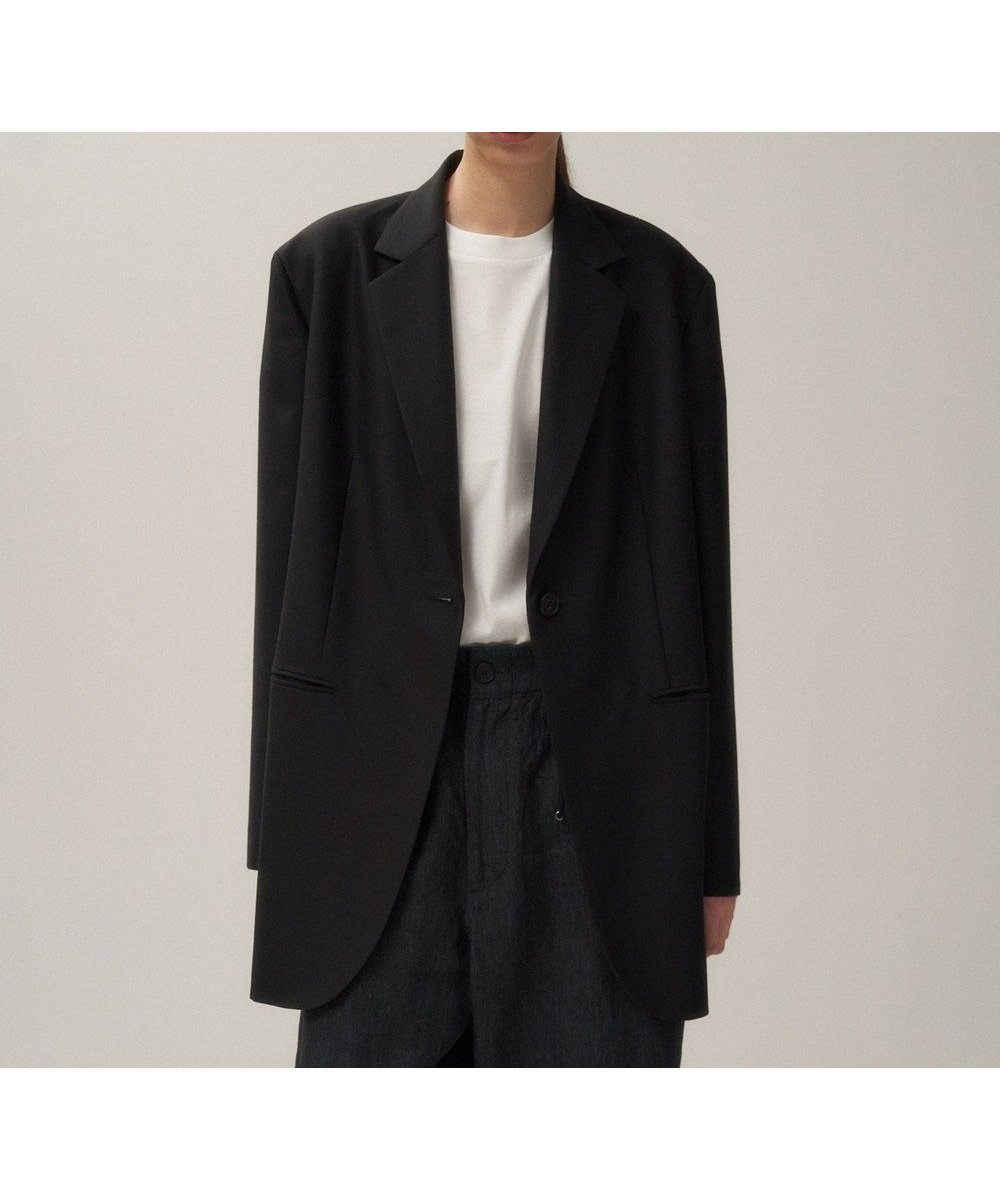【エイトン/ATON】のWOOL CUPRA テーラードジャケット インテリア・キッズ・メンズ・レディースファッション・服の通販 founy(ファニー) 　ファッション　Fashion　レディースファッション　Fashion for Women　アウター　Coat / Outerwear Collection　レディースジャケット・軽アウター　Jackets　テーラードジャケット / 通勤・きれいめスタイル　Tailored Jackets & Blazers　キュプラ　Cupro, Eco Fabric　ジャケット　Jacket, Outerwear　セットアップ　Set-Up, Coordinated Outfit　ツイル　Twist, Twisted Detail　ドレス　Dress, One-Piece　ドレープ　Drape, Draping Fabric　バランス　Balance, Style Balance　ボックス　Boxy, Box Shape　ラウンド　Round, Round Neck　夏　Summer　春　Spring　S/S・春夏　SS, Spring/Summer, Warm Season　BLACK|ID: prp329100004668574 ipo3291000000033758847