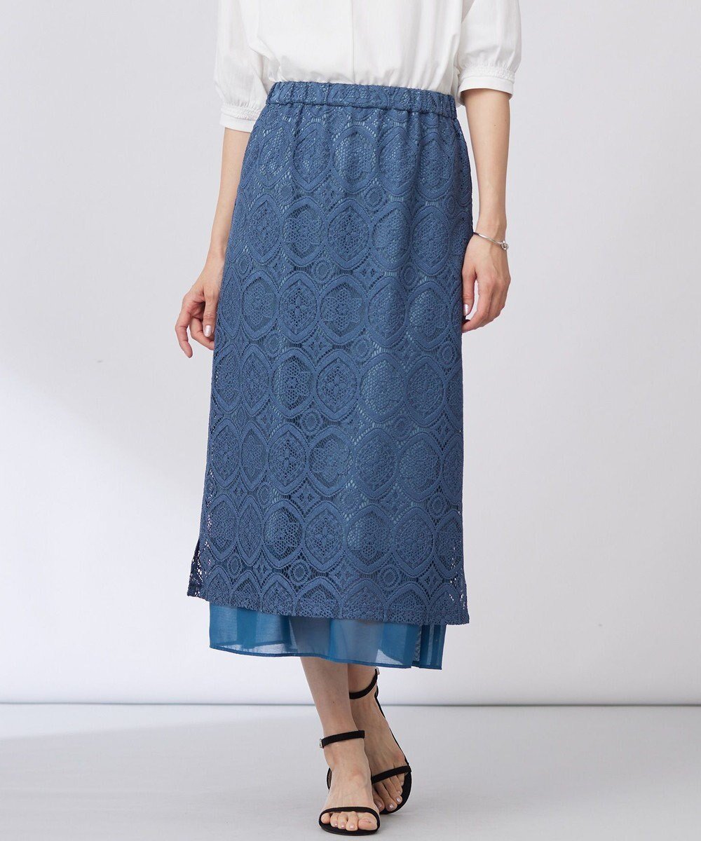 【ジェイ プレス/J.PRESS】の【洗える】ジャカードレース ナロースカート インテリア・キッズ・メンズ・レディースファッション・服の通販 founy(ファニー) ファッション Fashion レディースファッション Fashion for Women スカート Skirts おすすめ Recommended / Our Picks シンプル Simple, Minimal ジャカード/ジャガード Jacquard, Woven Pattern トレンド Trend, Trending Now レース Lace, Lace Fabric 夏 Summer 春 Spring S/S・春夏 SS, Spring/Summer, Warm Season 楽ちん Easy Fit, Comfortable 洗える Machine Washable ダルブルー系|ID: prp329100004668593 ipo3291000000034244566