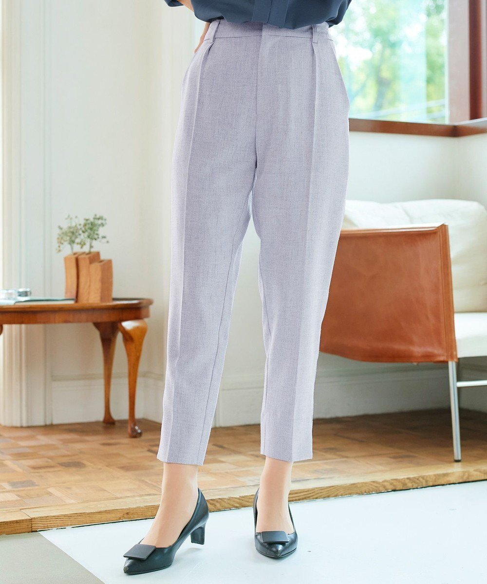 【ティアクラッセ/Tiaclasse】の【洗える】麻調テーパードパンツ インテリア・キッズ・メンズ・レディースファッション・服の通販 founy(ファニー) 　ファッション　Fashion　レディースファッション　Fashion for Women　パンツ　Pants & Trousers　洗える　Machine Washable　カーディガン　Cardigan, Knitwear　シンプル　Simple, Minimal　ジャケット　Jacket, Outerwear　スラックス　Slacks, Dress Pants　セットアップ　Set-Up, Coordinated Outfit　センター　Center, Center Line　チュニック　Tunic, Long Top　フォーマル　Formal, Dressy　ポケット　Pocket, Pocket Detail　半袖　Short Sleeve, Half Sleeve　A/W・秋冬　Autumn/Winter　S/S・春夏　SS, Spring/Summer, Warm Season　再入荷　Restock / Back in Stock　おすすめ　Recommended / Our Picks　夏　Summer　新作・新入荷　New Arrivals / New In　ビジネス 仕事 通勤　Business / Work / Commuting　サックスグレー|ID: prp329100004668613 ipo3291000000033758992