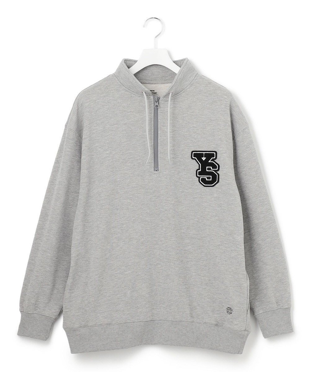 【ジェイプレスヨークストリート/J.PRESS YORK STREET】の【UNISEX】ハーフZIPスタンドネック トレーナー インテリア・キッズ・メンズ・レディースファッション・服の通販 founy(ファニー) 　ファッション　Fashion　レディースファッション　Fashion for Women　トップス・カットソー　Cut & Sew Tops　レディースパーカー・カジュアルフーディー　Casual Hoodies & Sweatshirts　スウェット・クルーネックトップス　Sweatshirts & Crewnecks / Relaxed Fit Sweat Tops　イエロー　Yellow　春　Spring　スウェット / スエット　Sweatshirt, Sweatwear　スタンド　Stand Collar, Upright Stand　トレンド　Trend, Trending Now　トレーナー　Sweatshirt, Trainer　定番　Standard, Basic Item　ハーフ　Half, Half-Length　ビッグ　Big, Oversized　ボトム　Bottoms, Lower Wear　ユニセックス　Unisex, Genderless　S/S・春夏　SS, Spring/Summer, Warm Season　夏　Summer　ライトグレー系|ID: prp329100004668617 ipo3291000000033759011