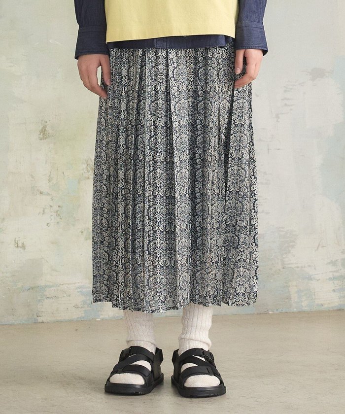 【ジェイプレスヨークストリート/J.PRESS YORK STREET】の【WOMEN】オリジナルタイルプリント ワイドプリーツスカート インテリア・キッズ・メンズ・レディースファッション・服の通販 founy(ファニー) https://founy.com/ ファッション Fashion レディースファッション Fashion for Women スカート Skirts プリーツスカート / 上品フェミニンスタイル Pleated Skirts おすすめ Recommended / Our Picks とろみ Fluid, Flowy Fabric エレガント 上品 Elegant サテン Satin, Glossy Fabric ストライプ Stripe, Striped Pattern プリント Print, Printed Pattern プリーツ Pleats, Pleated 夏 Summer 春 Spring S/S・春夏 SS, Spring/Summer, Warm Season |ID: prp329100004668623 ipo3291000000033759033