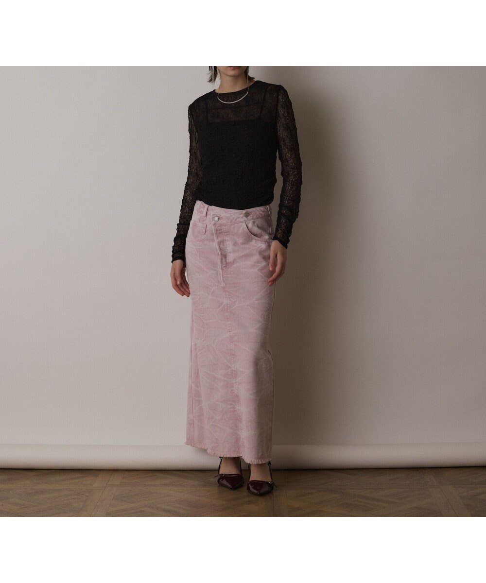 【グレース コンチネンタル/GRACE CONTINENTAL】のピグメントタイトスカート 人気、トレンドファッション・服の通販 founy(ファニー) 　ファッション　Fashion　レディースファッション　Fashion for Women　スカート　Skirts　アシンメトリー　Asymmetrical Style　ケミカル　Chemical, Chemical Wash　スリット　Slit, Slit Detail　タイトスカート　Pencil Skirt, Tight Skirt　パターン　Pattern, Design Print　フリンジ　Fringe, Tassel　フロント　Front, Front Design　夏　Summer　春　Spring　S/S・春夏　SS, Spring/Summer, Warm Season　A/W・秋冬　Autumn/Winter　 other-1|ID: prp329100004668635 ipo3291000000033759083