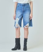 【グレース コンチネンタル/GRACE CONTINENTAL】のクラッシュハーフパンツ ブルー|ID: prp329100004668637 ipo3291000000033759090