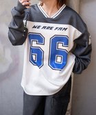 【ウィゴー/WEGO】のVネックナンバリングサテンBIGスウェット スミクロ|ID: prp329100004668673 ipo3291000000033759211