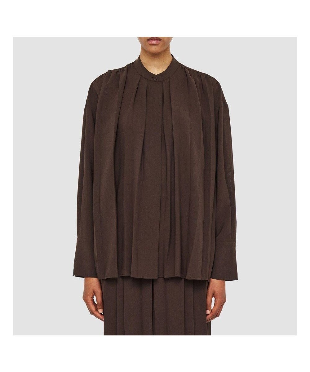 【ジョゼフ/JOSEPH】のエアリープリッセ ロングスリーブブラウス インテリア・キッズ・メンズ・レディースファッション・服の通販 founy(ファニー) ファッション Fashion レディースファッション Fashion for Women トップス・カットソー Cut & Sew Tops シャツ・ブラウス・オフィスカジュアル Elegant Blouses & Button-Ups ショルダー Shoulder, Shoulder Strap スタンド Stand Collar, Upright Stand スリーブ Sleeve, Long Sleeve / Short Sleeve ドロップ Drop Shoulder, Dropped Style プリーツ Pleats, Pleated ヴィンテージ Vintage Style 夏 Summer 春 Spring S/S・春夏 SS, Spring/Summer, Warm Season Ebony|ID: prp329100004668711 ipo3291000000033759345