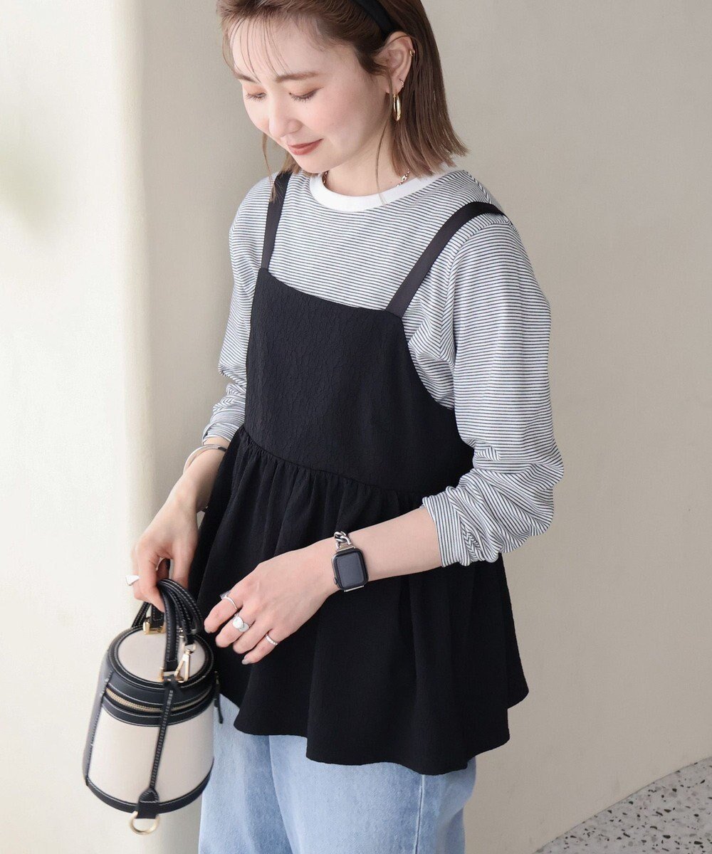 【アメリカンホリック/AMERICAN HOLIC】のジャガードティアードキャミ 人気、トレンドファッション・服の通販 founy(ファニー) 　ファッション　Fashion　レディースファッション　Fashion for Women　トップス・カットソー　Cut & Sew Tops　キャミソール&ノースリーブ　Camisoles & Sleeveless Tops　おすすめ　Recommended / Our Picks　アンダー　Underwear Essentials　キャミソール　Camisole, Spaghetti Strap Top　フェミニン　Feminine, Girly　ボトム　Bottoms, Lower Wear　夏　Summer　春　Spring　S/S・春夏　SS, Spring/Summer, Warm Season　 other-1|ID: prp329100004668716 ipo3291000000033759363